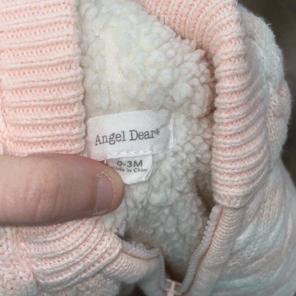 Angel Dear Sherpa Knit Footie Girls 0/3 Months - Picture 3 of 3